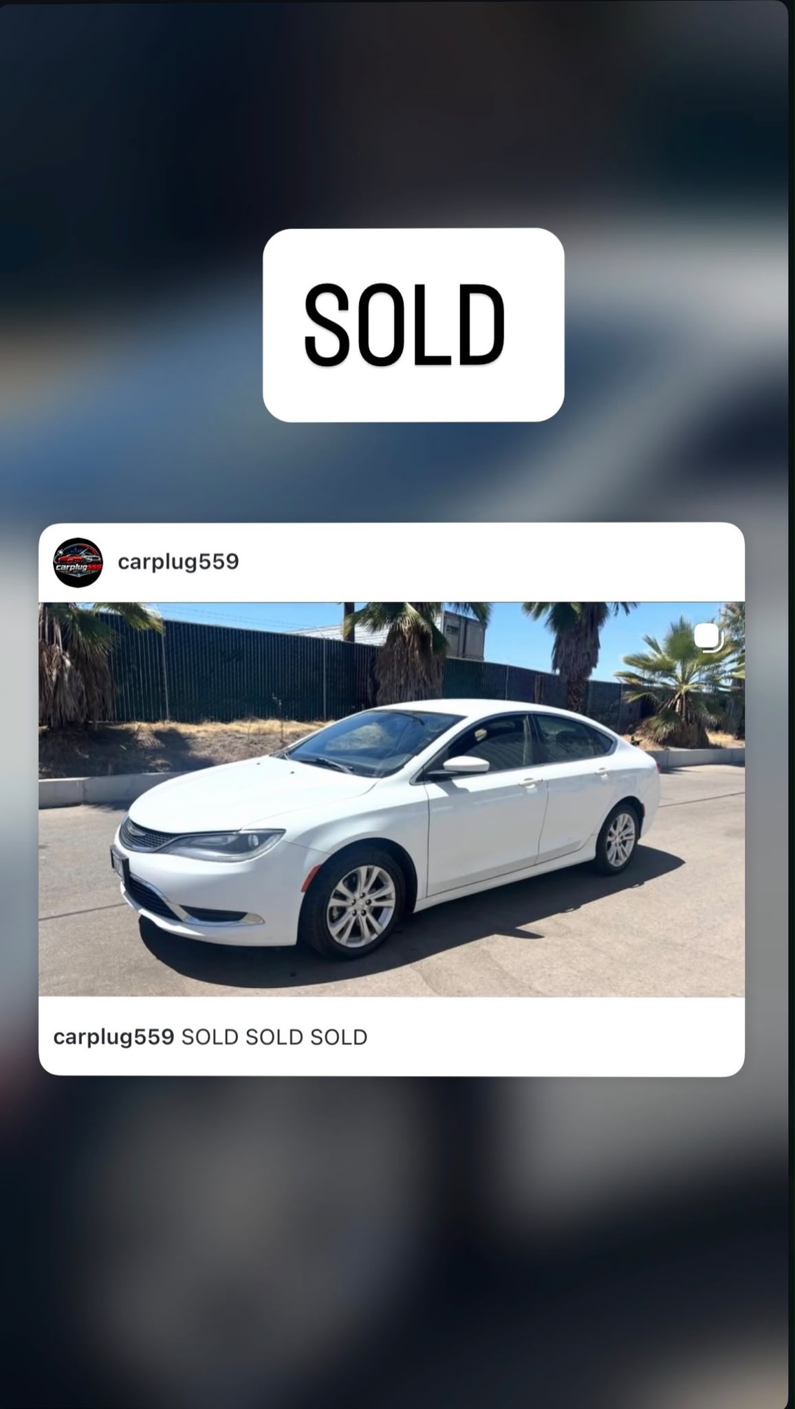 Sold white sedan — @carplug559